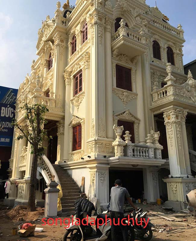 mẫu biệt thự sơn giả đá marble