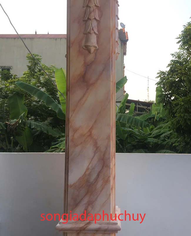 Sơn giả vân đá cẩm thạch 3d trên cột vuông