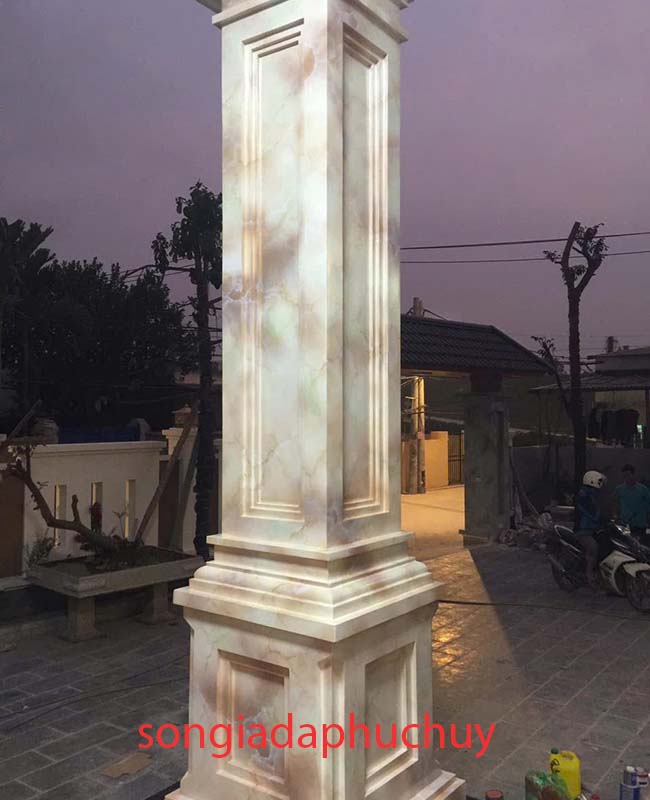cột hiên sơn giả vân đá 3d