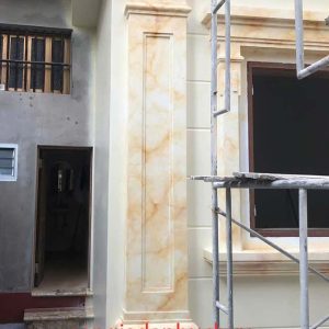 Thi Công Sơn Giả Đá 3D Màu Vàng – Mẫu Cột & Tường Đẹp Nhất