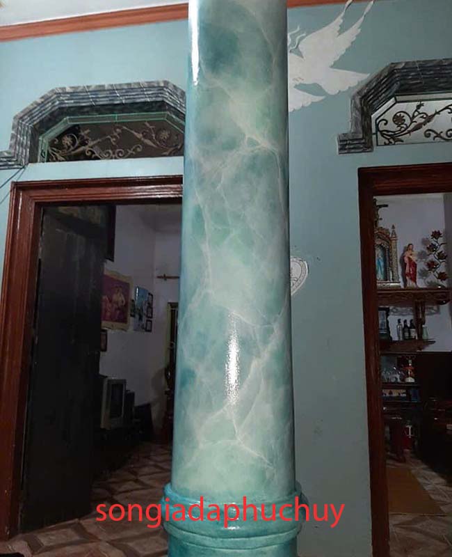 cột hiên sơn giả đá 3d