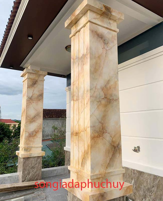 cột vuông giả vân đá 3d