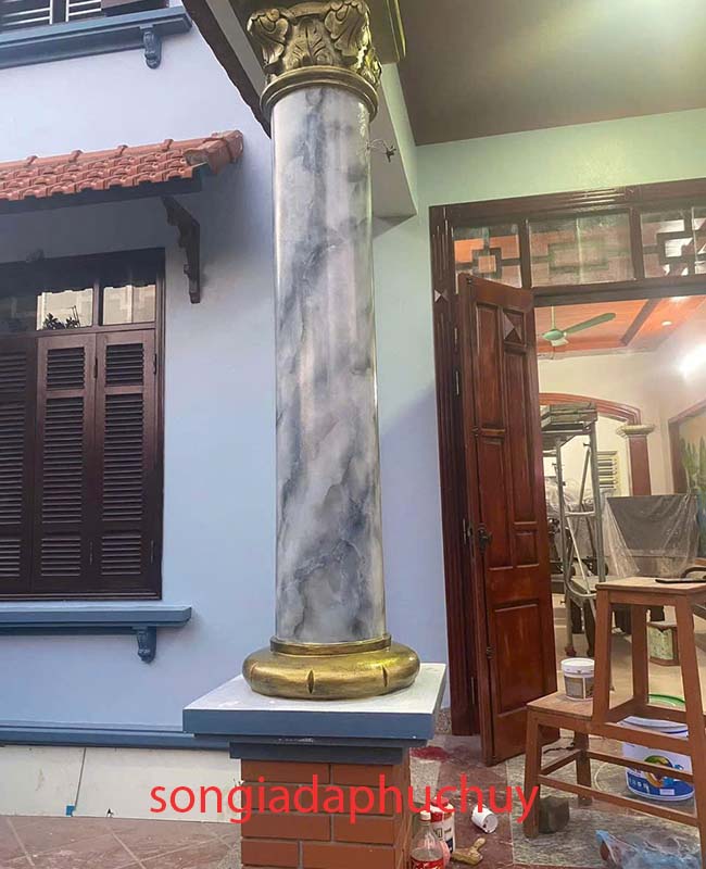 mẫu cột sơn giả vân đá cẩm thạch đẹp