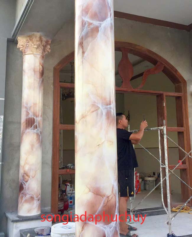 cột giả đá cẩm thạch 3d