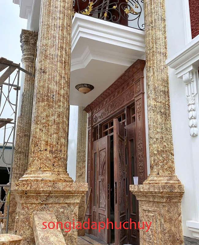 sơn giả đá cẩm thạch cột tròn ngoài trời