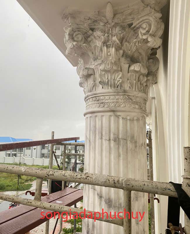cột ngoài trời giả vân đá cẩm thạch marble