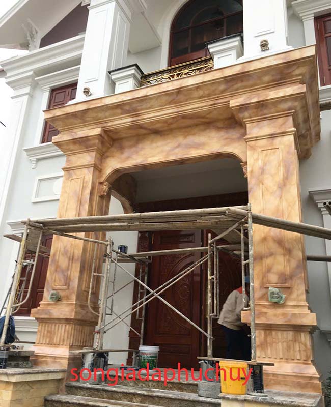 mặt tiền sơn giả đá marble đẹp