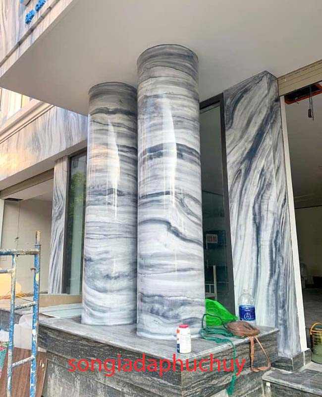 sơn giả đá cẩm thạch marble xám trắng