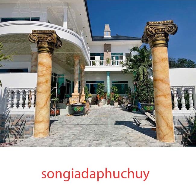 mẫu cột ngoài trời giả đá đẹp