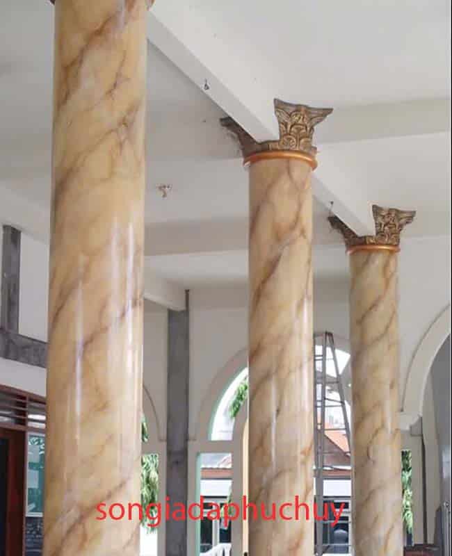 mẫu cột trong nhà sơn vân đá 3d đẹp