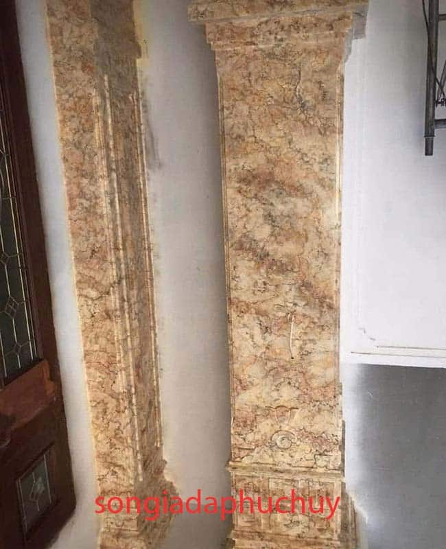 cột vuông sơn giả đá hoa cương
