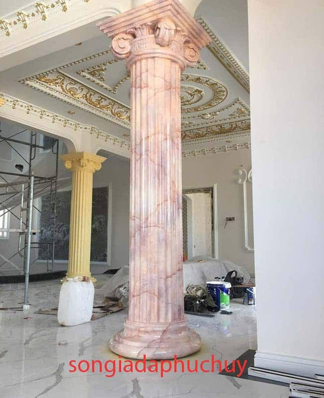 cột tròn sơn giả vân đá đẹp trong nhà