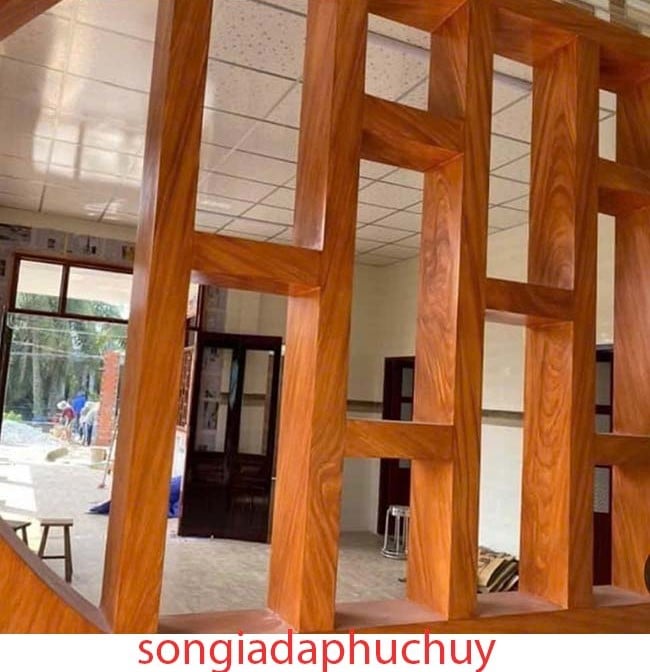 vách ngăn sơn giả vân gỗ đẹp