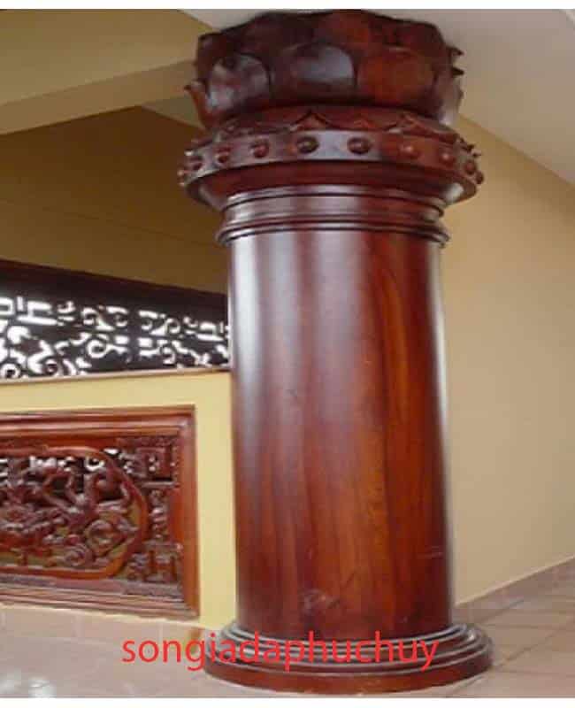 cột tròn nội thất sơn giả vân gỗ