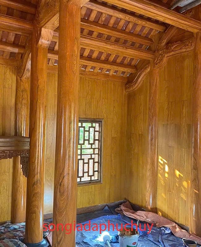 Mẫu nhà 3 gian sơn giả gỗ