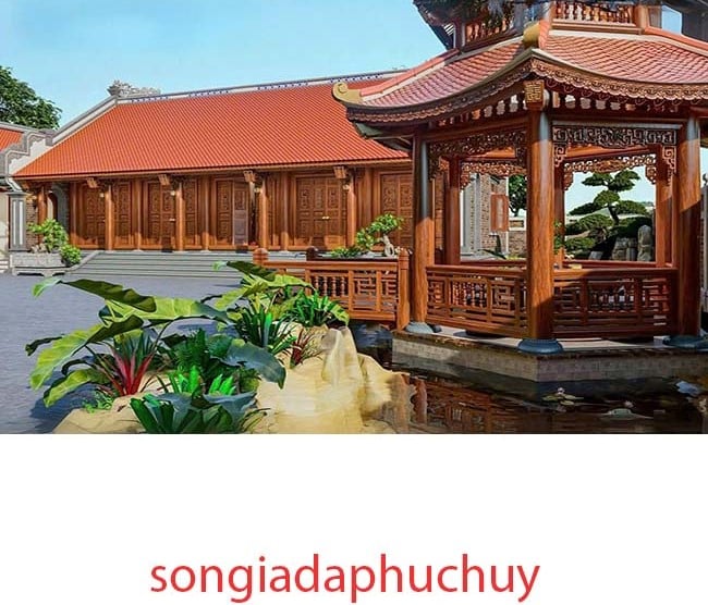 Mẫu nhà thờ bê tông sơn giả gỗ đẹp