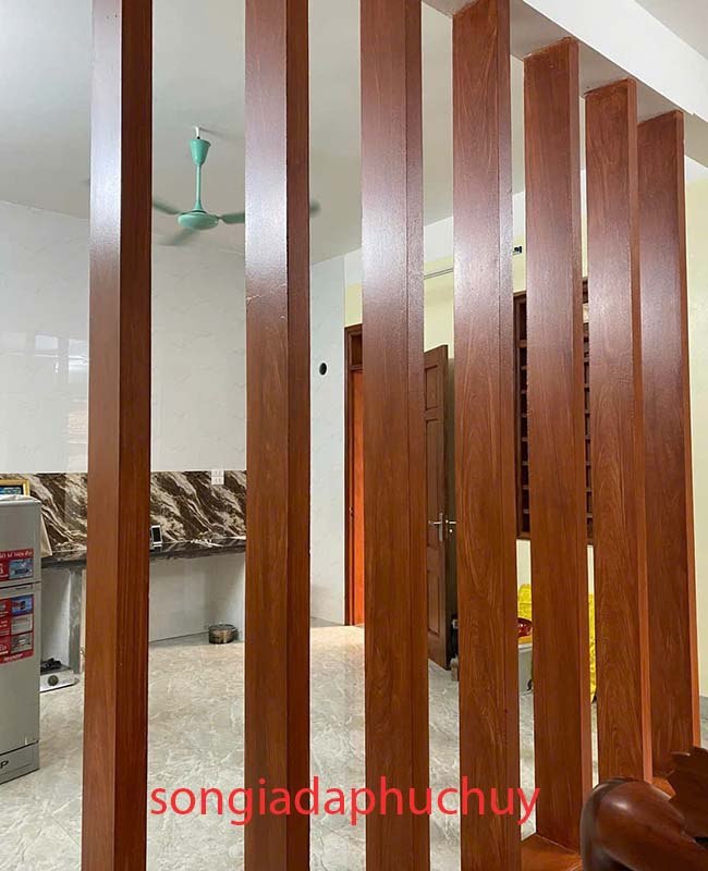 sơn giả gỗ vách ngăn vân gỗ lim