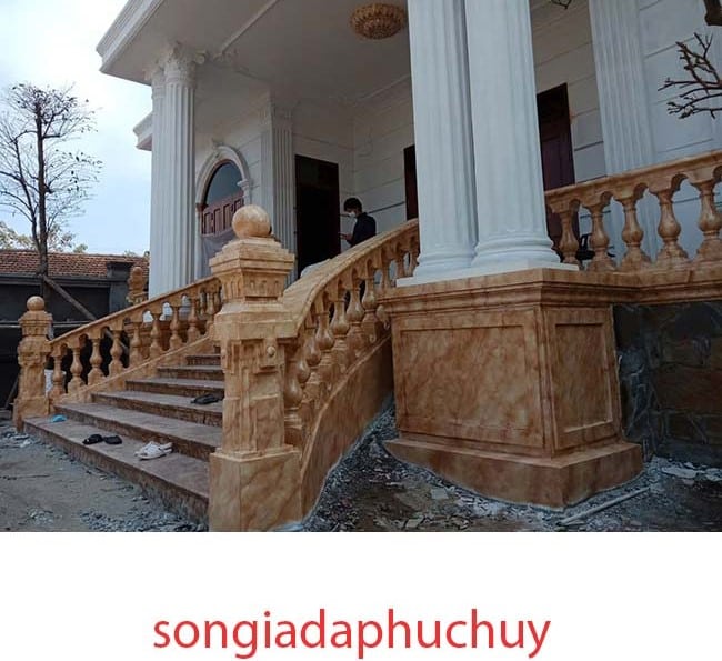 thi công sơn giả vân đá 3d cho hành lang mặt tiền